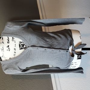 Hollister V-Neck Button Down Long Sleeve Shirt Medium